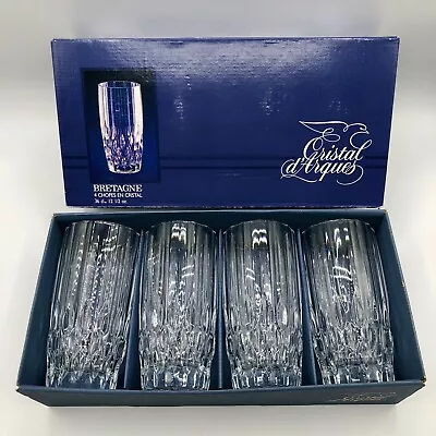 Set Of 4 Vintage Cristal D’Arques Bretagne Crystal Highball Tumblers /b • $45