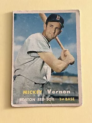 1957 Topps #92 Mickey Vernon Red Sox P519 • $2.25