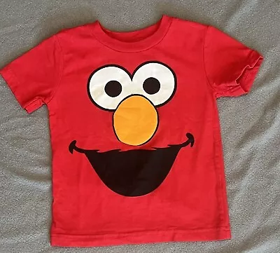 Elmo Face Sesame Street Red Graphic T-Shirt Toddler Size 3T • $23