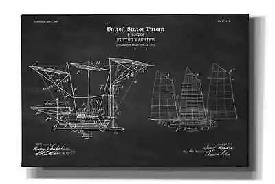 $119.99 • Buy Epic Graffiti  Flying Machine, 1904 Blueprint Patent Chalkboard  Giclee Canvas W
