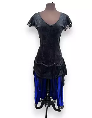 Moulin Rouge Black Blue Show Girl Saloon Girl Dress Size Small Cosplay Ex Hire • £19