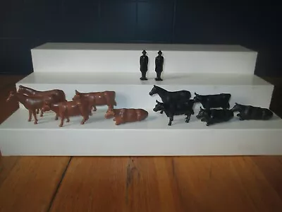 Lot Of 10 Vintage Bachmann O? Scale Black Brown Cows Horses • $10