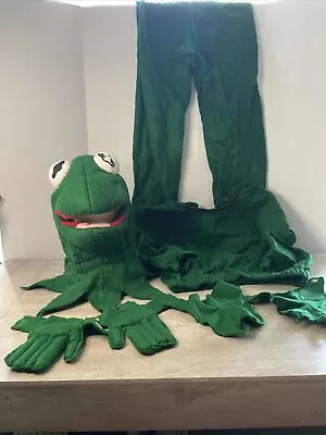 Vintage Handmade Kermit The Frog Costume Homemade Muppet Cosplay Henson Mask • $69.99