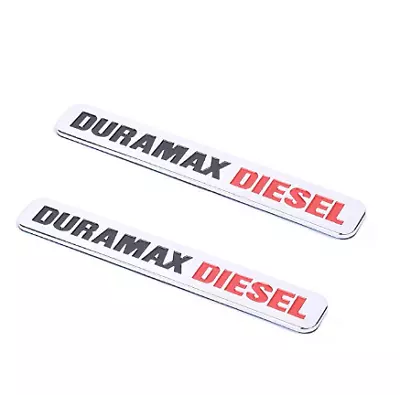 2Pcs New - Duramax Diesel Chrome Fender Door Emblem Badge Chevrolet Ford GMC 6 • $24.35