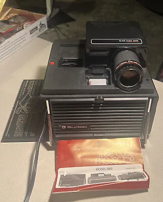 Vintage Bell & Howell Slide Cube Projector Model 3000 Working W/ Orig Box • $79.95