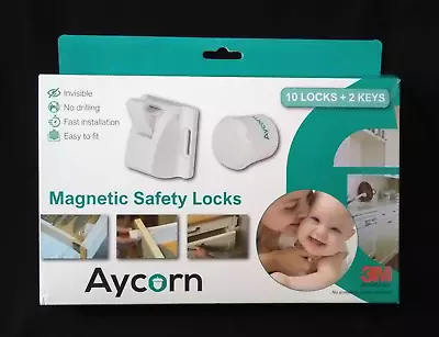 Aycorn Magnetic Safety Locks For Child & Baby Proofing Cupboards Cabinets • £30