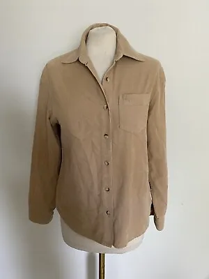 Mulberry Beige Needlecord Long Sleeve Shirt Size Uk 10 • £14.99