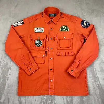 Polo Country Ralph Lauren Shirt Men Medium Orange Maine Guide RLPC Fishing Hunt • $149.88