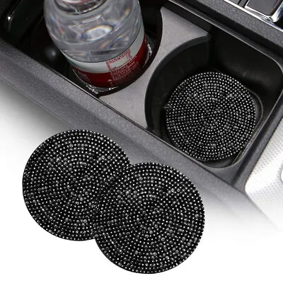 2pcs Black Bling Cup Holder Insert Coaster Decor Tool Car Interior Accessories • $7.99