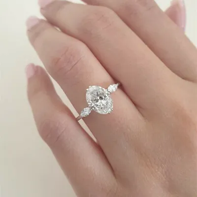 Women Luxury Cubic Zirconia Rings Gifts 925 Silver Wedding Jewelry Sz 6-10 • £3.52