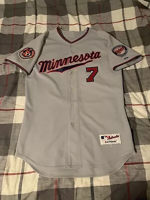 Majestic Minnesota Twins #7 Joe Mauer Road Gray Jersey Size 44 • $175