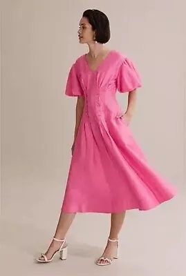 Country Road Cinched Midi Dress Pink Size Au 14 • $55