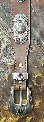Vintage Brighton Western Belt W/Silver Accents And Buckle Size Small-New No Tags • $24.99