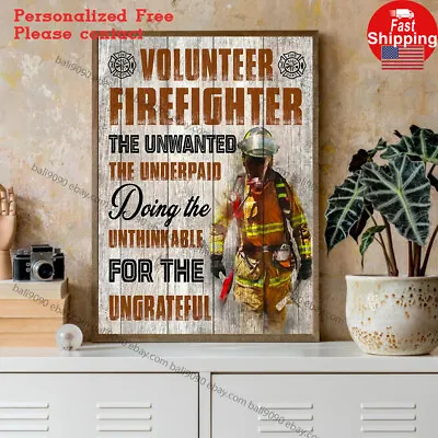 Volunteer Firefighter Poster Firefighter Gift For Him Firefighter Decor Fi... • $13.92