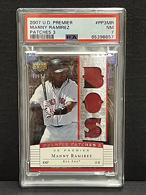 2007 Upper Deck Premier Patches 3 Manny Ramirez Game Used /94 Red Sox PSA 7 • $49.99