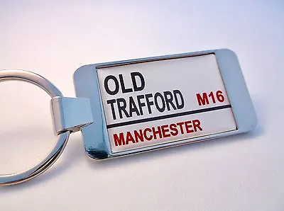 £4.99 • Buy Man United Stadium Road Badge Street Sign Keyring Key Fob Chain Manchester Gift