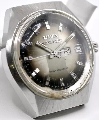 Vintage 70s Timex Viscount Mechanical Automatic All Stainless Watch Caliber M33 • $15