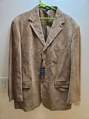 Stafford Suede Tan Blazer Sport Coat Jacket XL NEW • $100