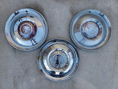 1955 Mercury Original OEM 15  Wheelcover Hubcap Center Cap Lot Of 3 FOMOCO • $79.95