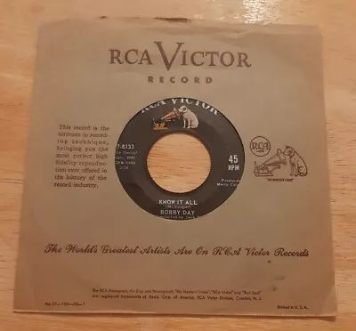 Bobby Day 45 Another Country Another World / Know It All RCA Victor 47-8133 Vg+ • $6.24