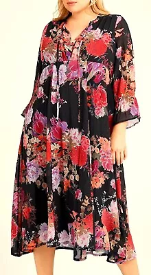 TS TAKING SHAPE Plus Size S - M / 18 Azalea Floral Maxi Dress Floaty NWT Rrp$200 • $129.95