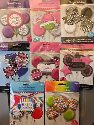 HAPPY BIRTHDAY BALLOON BOUQUETS -  Foil Mylar Balloons Party  - YOU PICK - NEW • $8.95