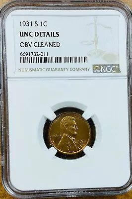 1931 S Lincoln Cent NGC UNC Details Very Pretty Color • $167