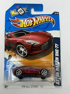 Hot Wheels 2012 All Stars Burgundy Red Aston Martin One-77 123/237 A2 • $6.59