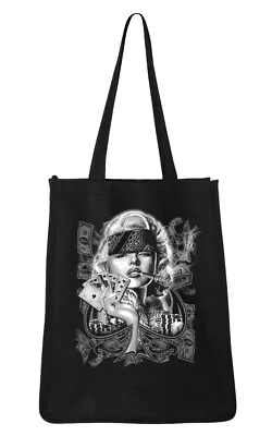 Large Canvas Shopping Travel Beach Tote Bag With Gangster Marilyn Monroe Design • $30.75