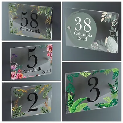 House Number Plaques Door Numbers Personalised Acrylic Door Sign Street Name • £4.99