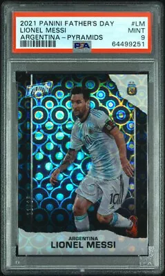 Panini  Father Day 2021 Lionel Messi Argentina Pyramids 011/25  Psa 9 • £36.88