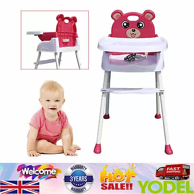 Adjustable Non-Slip Baby Feeding Highchair Kid Toddler Table Chair With Tray NEW • £20.68