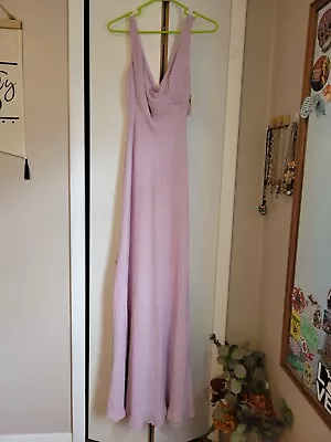 Women's Nicole Miller Lavender 100% Silk Long Formal Dress Size 0 W/Tags!! • $39
