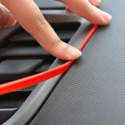 $9.09 • Buy Red Universal Car Door Panel Edge Gap Strip Cover Decor Molding Trim Accessories