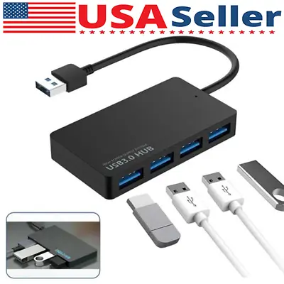USB 3.0 4 Port Hub Splitter For PC Mac MacBook Notebook Laptop Desktop Portable • $5.98