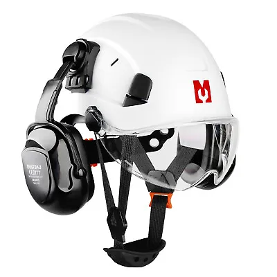 Mustbau Chainsaw Safety Helmet Forestry Hard Hat With Visor Goggles And Ear Muff • £46.66