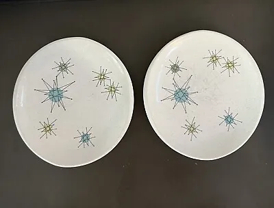 Franciscan Atomic Starburst Set Of 2 Dessert Salad Bread 6.5” Plates Earthenware • $29.99