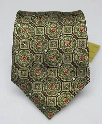 Bugatchi Medallions Green Silk Tie • $29.99