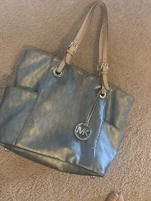 Large Silver Michael Kors Tote • $87