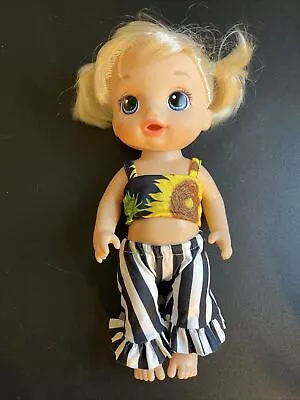 $7.25 • Buy 12” 13” Inch Doll Clothes Baby Alive Sunflower Halter Top & Striped Pants