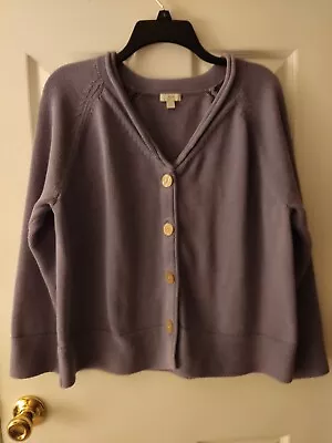 J.Jill Women's Cardigan Short Size L Lavender Purple Color 100% Cotton • $10.99