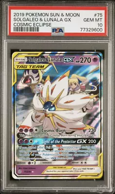 Solgaleo & Lunala Gx 75/236 - Psa 10 - Cosmic Eclipse Psa Gem Mint Pokemon Card • $130