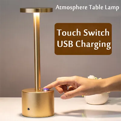$22.99 • Buy Modern LED Table Lamp Touch Dimmable USB Rechargeable Bar Night Light Cordless