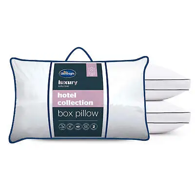Silentnight 2 Pack Pillows Hotel Collection Box Side Front Back Sleeper Support • £32.99