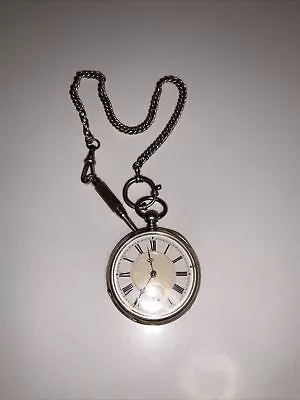 Victorian Cuivre Sterling Silver 800 Swiss Wind-Up Pocket Watch With Key Works • $134