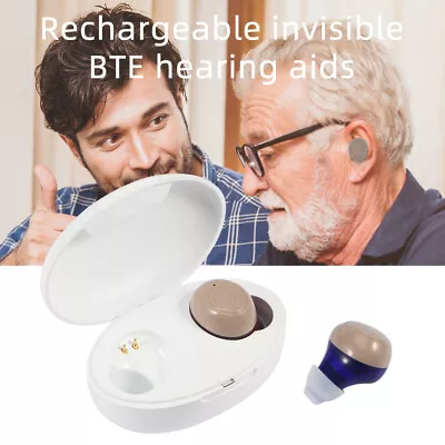 1 Pair Of Digital Hearing Aid Severe Loss Rechargeable Invisible BTE Ear Aids-US • $33.79