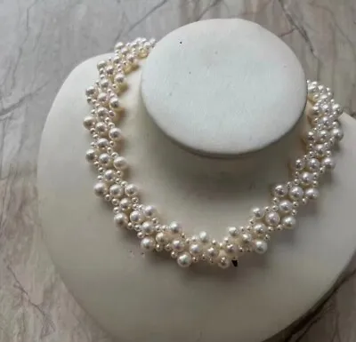 Gorgeous AAA Hanmake  South Sea White Pearl Necklace 17inch 925s • $560