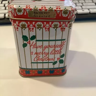 Vintage Giordano Holiday Candle In Tin From 1993 Christmas Bayberry Scent • $20