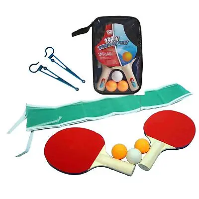 Instant Portable Travel Table Top Tennis Ping Pong Balls Bats Net Fits Any Table • £3.95