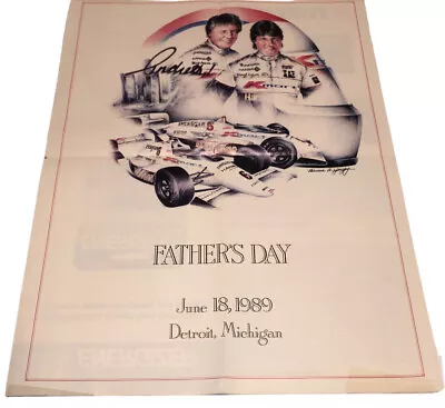 Michael Andretti Newman Racing Sponsors Fathers Day 1989 Poster Detroit MI RARE • $24.87